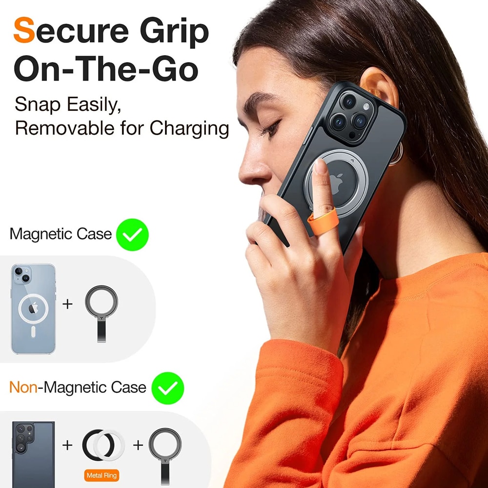 Torras - Ostand Magnetic Ring - 360° Rotatable Stand, Phone Holder/grip, Easy Attach - Navy Blue - Image 2