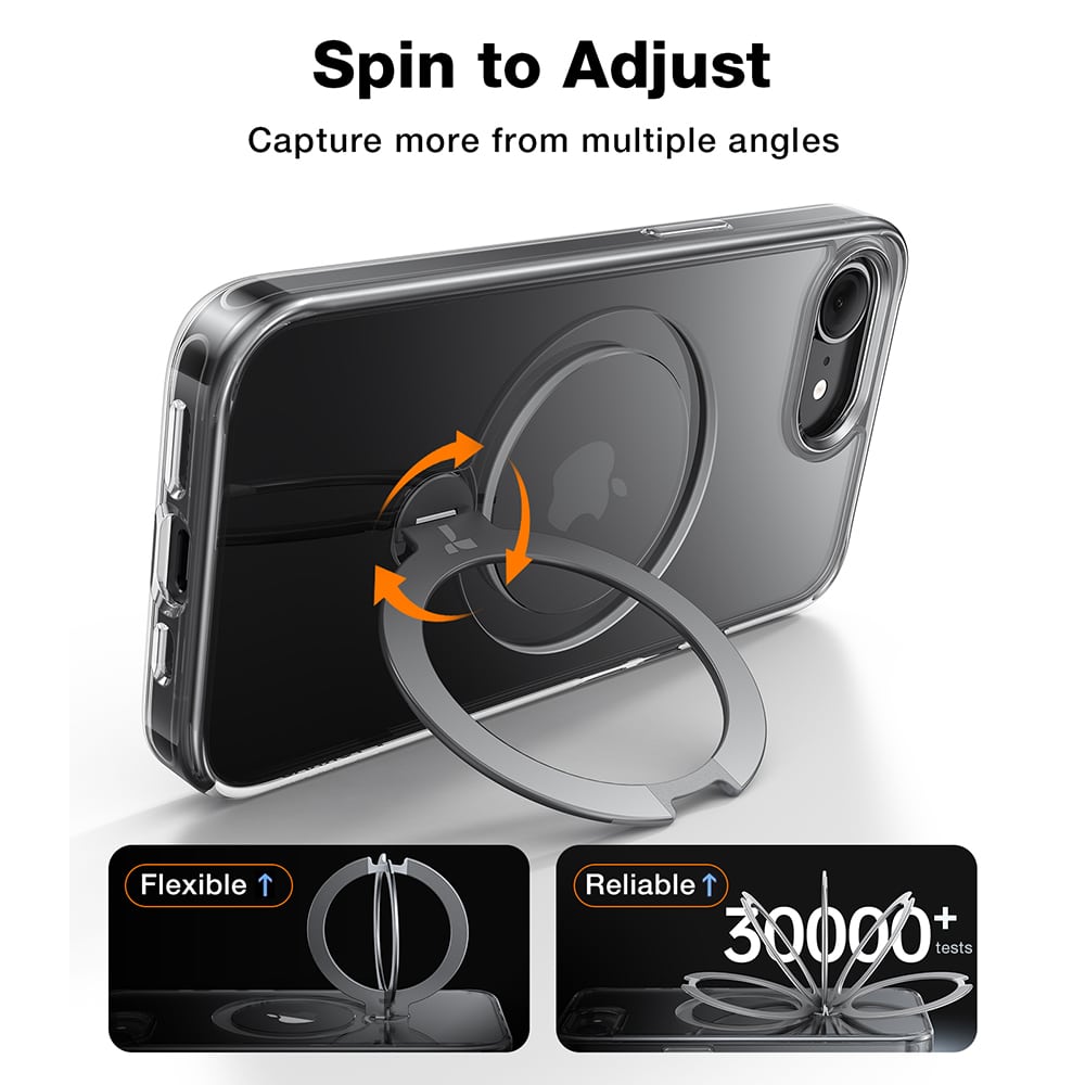 Torras Ostand Spin - θήκη για Apple iPhone 16e - Διάφανο - Image 4