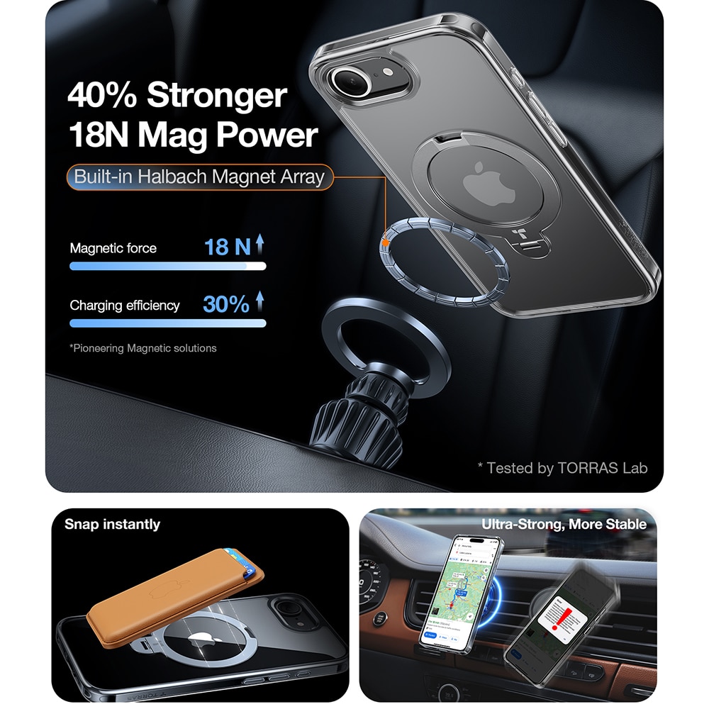 Torras Ostand Spin - θήκη για Apple iPhone 16e - Διάφανο - Image 7