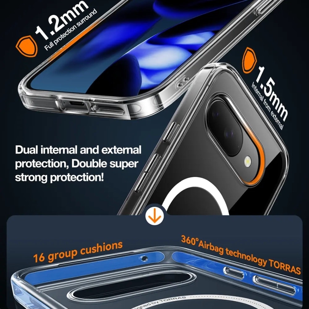 Torras Diamond MagSafe Series - θήκη για Google Pixel 9a - Διάφανο - Image 3