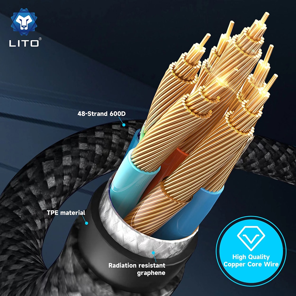 Lito - Data Καλώδιο (ld09cl) - Lightning To Type-C, 36w High Speed Charging, Led Display, 1.2m - Black - Image 6