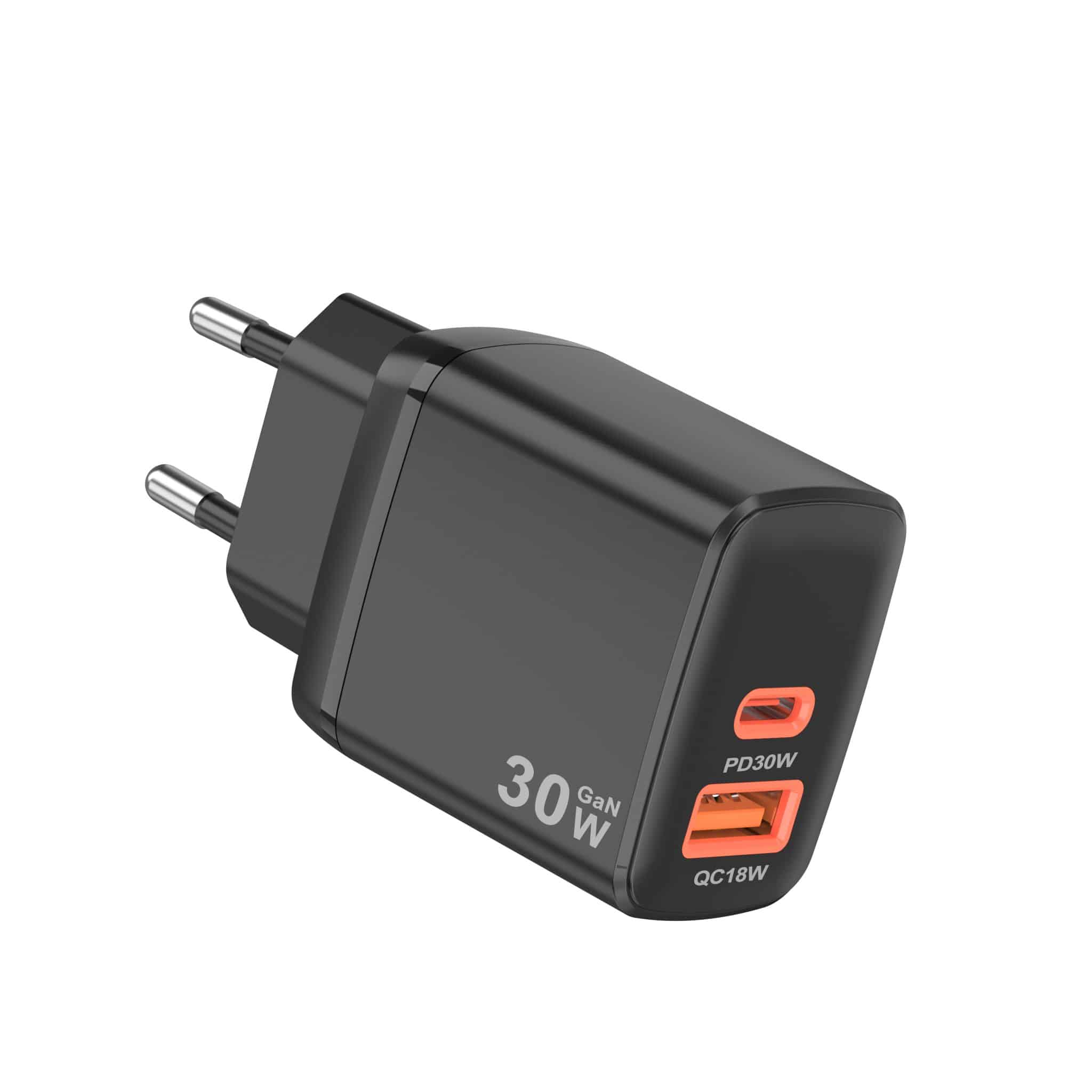 Φορτιστής Τοίχου Techsuit Duonix 30w (ch1) - Type-C, USB, Διπλός Φορτιστής Ταξιδίου 30w - Μαύρος - Image 5