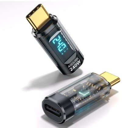 Techsuit - Αντάπτορας Databoost (a23) - USB-C, Ψηφιακή Ενδειξη Led, 40gbps, 8k@60hz, Pd240w - Γκρι