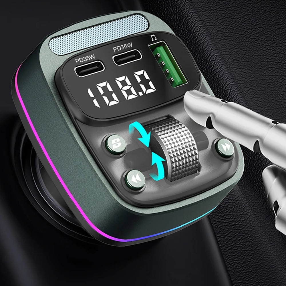 Techsuit - Fm Modulator Echodrive (mfm3) - Διπλή Pd35w, Bluetooth V5.4, U-Disk Για Μουσική, Ρύθμιση Μπάσου - Μαύρο - Image 6
