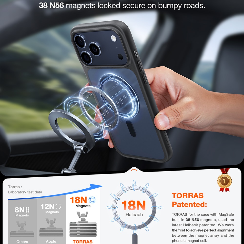 Torras Guardian Magnetic Series - θήκη για Apple iPhone 17 Pro - Μαύρο - Image 5