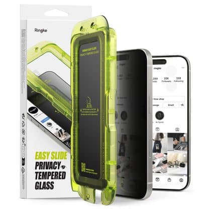 Ringke - Easy Slide Ιδιωτικό Γυαλί Tempered (2 Πακέτα) - iPhone 17 - Μαύρο