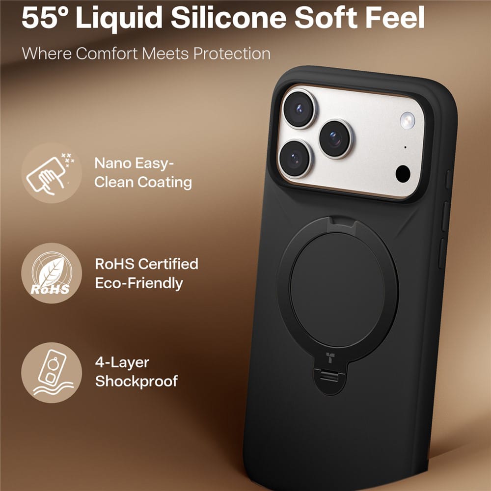Torras QPRO Silicone Series - θήκη για Apple iPhone 17 Pro - Μαύρο - Image 4