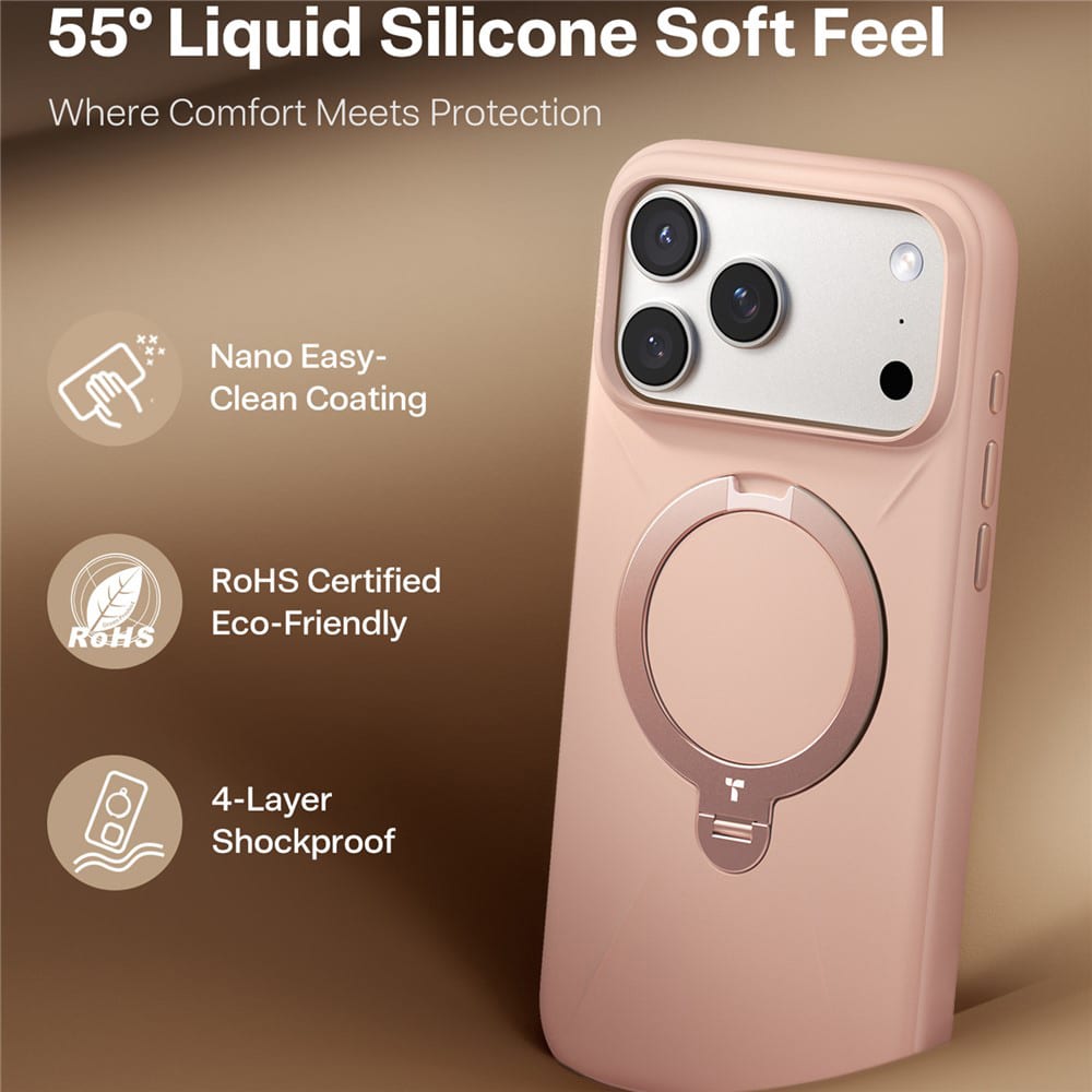 Torras QPRO Silicone Series - θήκη για Apple iPhone 17 Pro - Ροζ - Image 6