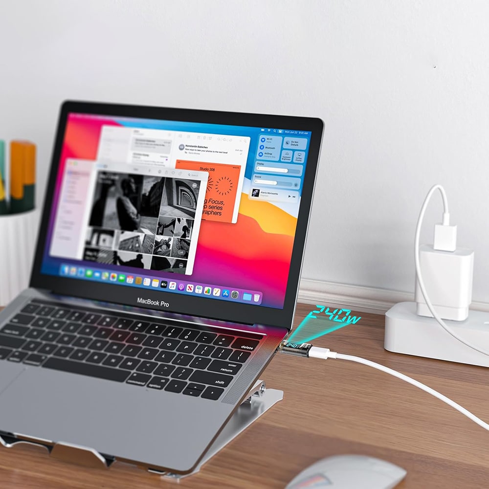 Techsuit - Αντάπτορας Databoost (a23) - USB-C, Ψηφιακή Ενδειξη Led, 40gbps, 8k@60hz, Pd240w - Γκρι - Image 6
