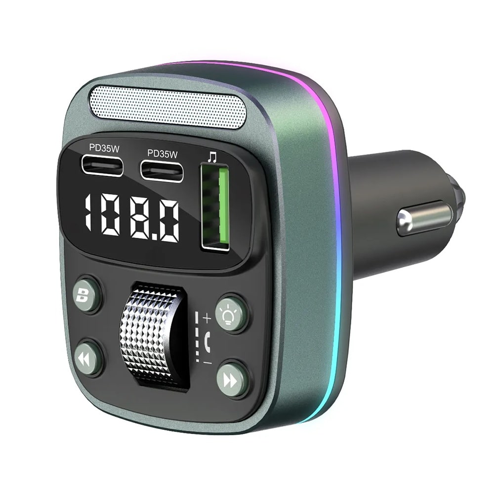Techsuit - Fm Modulator Echodrive (mfm3) - Διπλή Pd35w, Bluetooth V5.4, U-Disk Για Μουσική, Ρύθμιση Μπάσου - Μαύρο - Image 3
