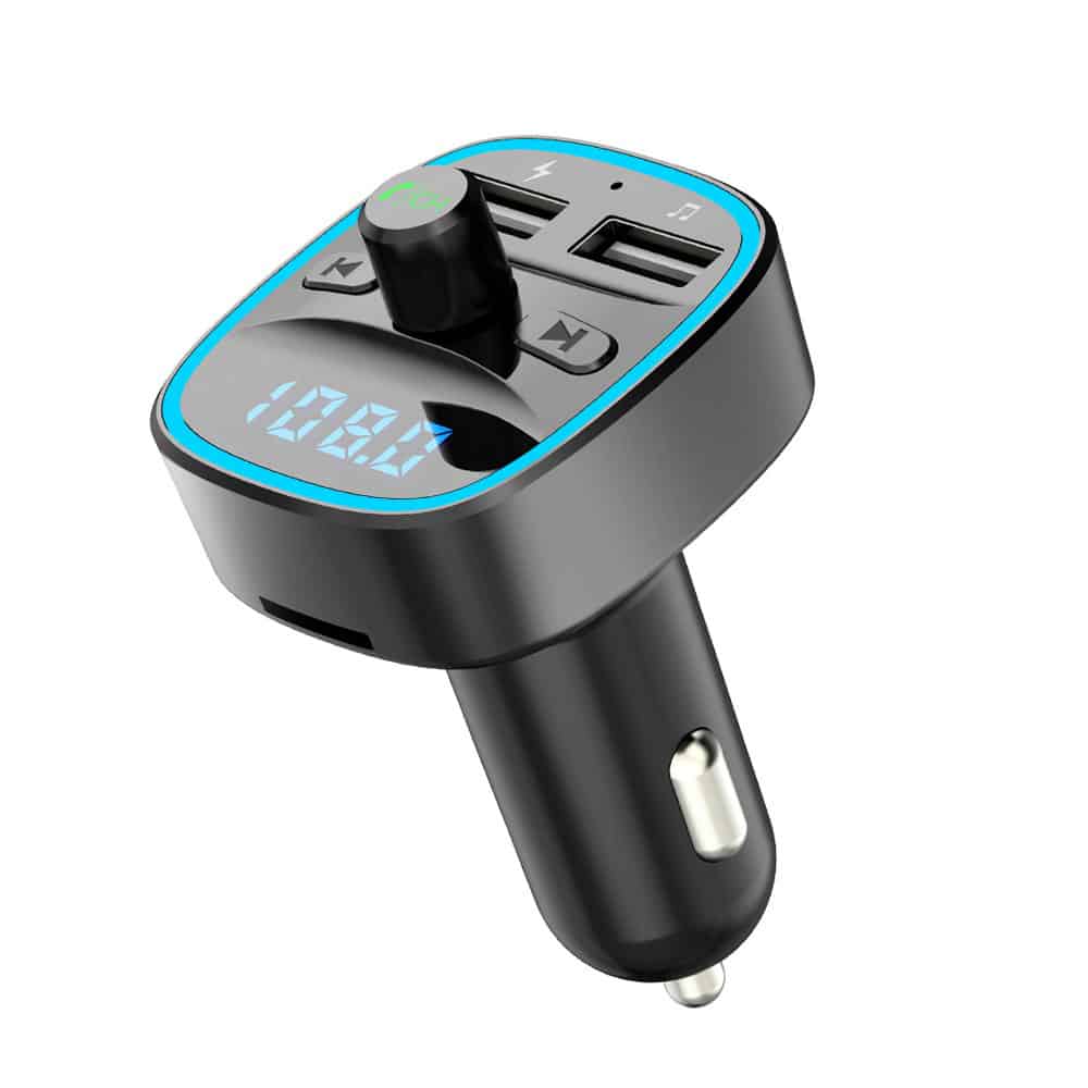 Techsuit - Ρυθμιστής Fm Jamlink (mfm2) - Διπλή USB, Sd Κάρτα, Φωτισμός Με Μπλε Ατμοσφαιρικό Φως, Υπερ-Συμπαγής Σχεδίαση, Bluetooth - Μαύρος - Image 2