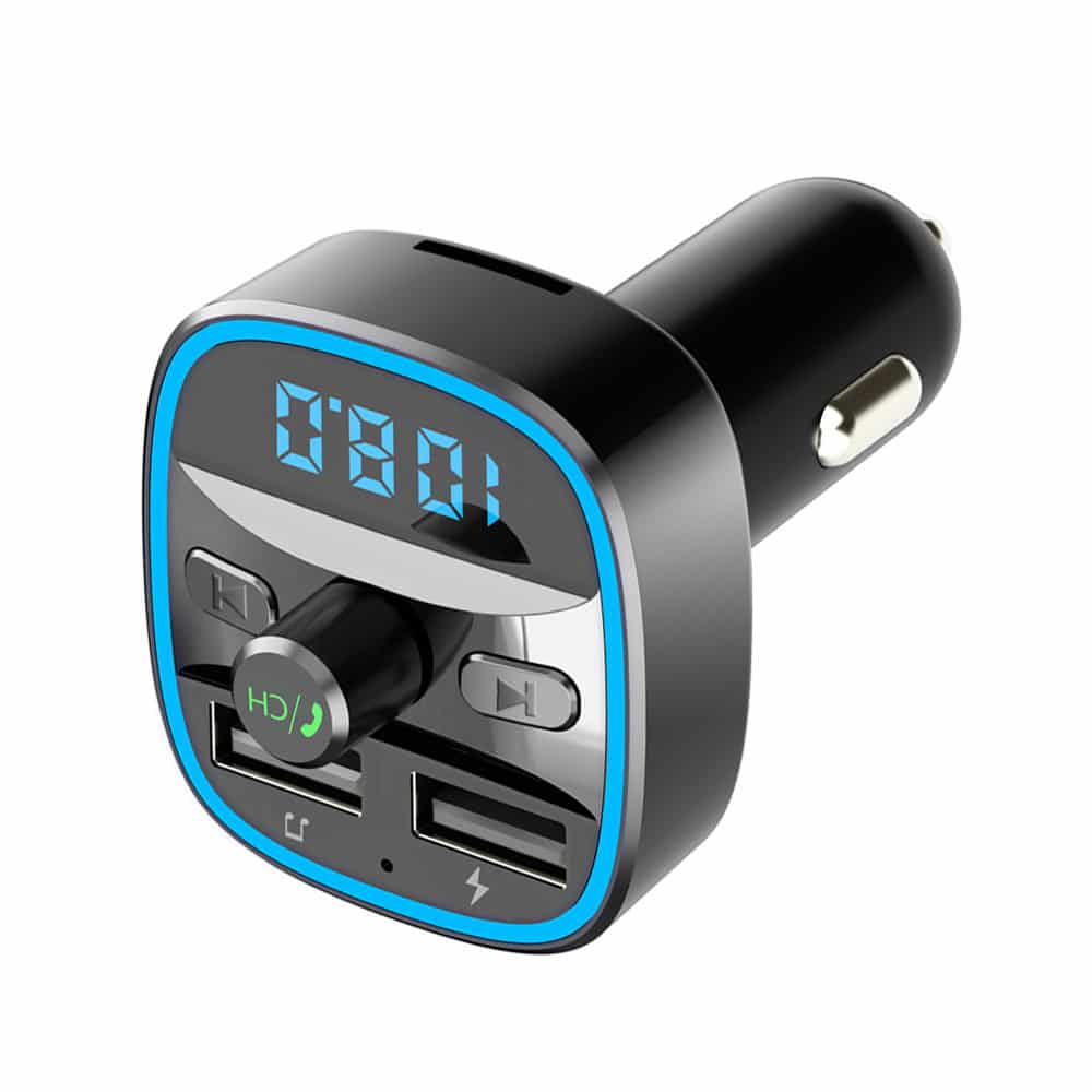 Techsuit - Ρυθμιστής Fm Jamlink (mfm2) - Διπλή USB, Sd Κάρτα, Φωτισμός Με Μπλε Ατμοσφαιρικό Φως, Υπερ-Συμπαγής Σχεδίαση, Bluetooth - Μαύρος - Image 5
