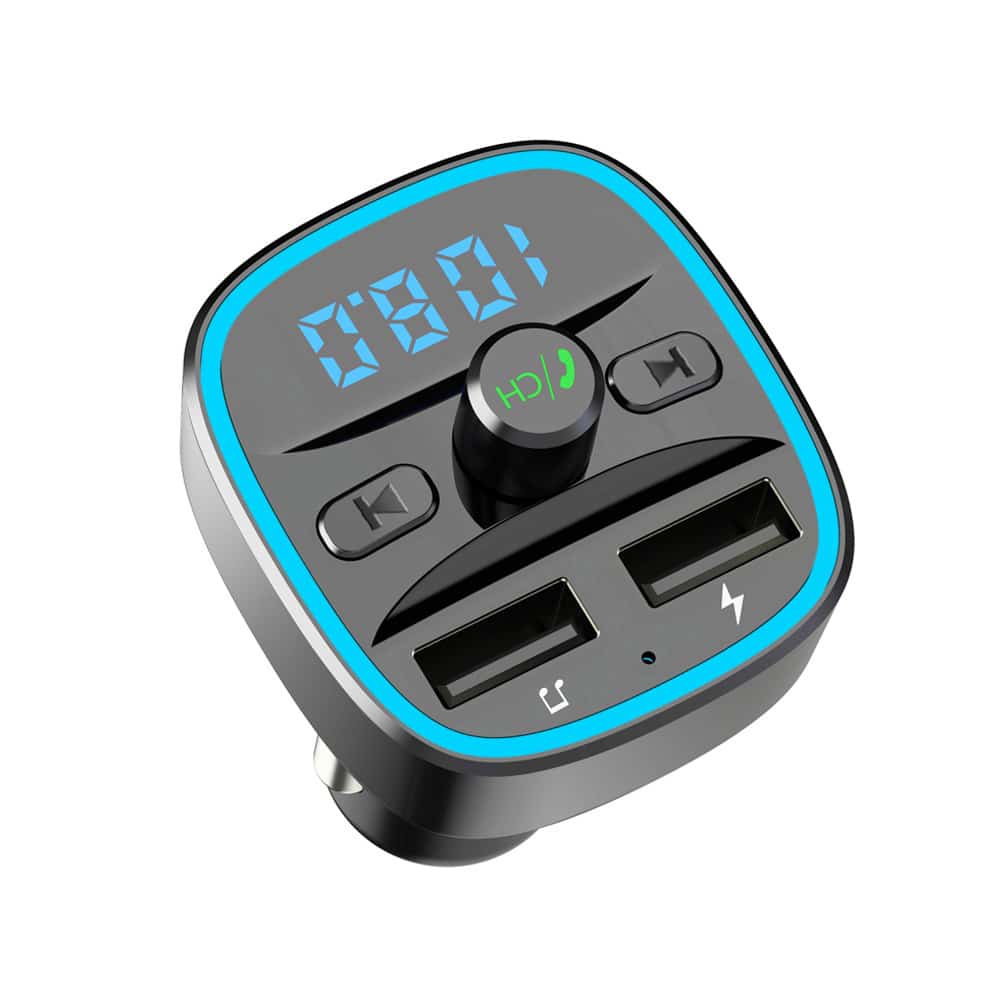 Techsuit - Ρυθμιστής Fm Jamlink (mfm2) - Διπλή USB, Sd Κάρτα, Φωτισμός Με Μπλε Ατμοσφαιρικό Φως, Υπερ-Συμπαγής Σχεδίαση, Bluetooth - Μαύρος - Image 3