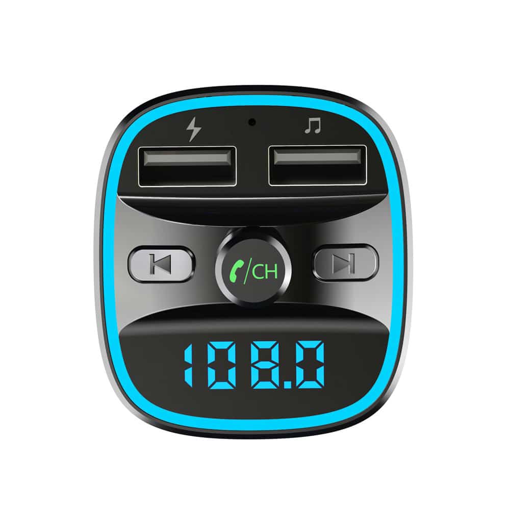 Techsuit - Ρυθμιστής Fm Jamlink (mfm2) - Διπλή USB, Sd Κάρτα, Φωτισμός Με Μπλε Ατμοσφαιρικό Φως, Υπερ-Συμπαγής Σχεδίαση, Bluetooth - Μαύρος - Image 6