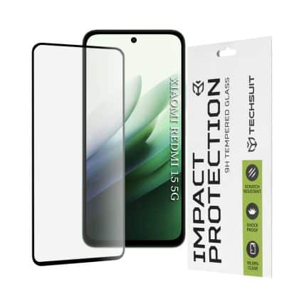 Techsuit - Γυαλί Πλήρους Κάλυψης & Πλήρους Κόλλας - Xiaomi Redmi 15 4g / Redmi 15 5g - Μαύρο