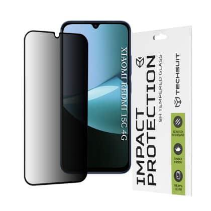 Techsuit - 111d Προστατευτική Με Πλήρη Κόλλα - Xiaomi Redmi 15c 4g / Redmi 15c 5g - Μαύρη