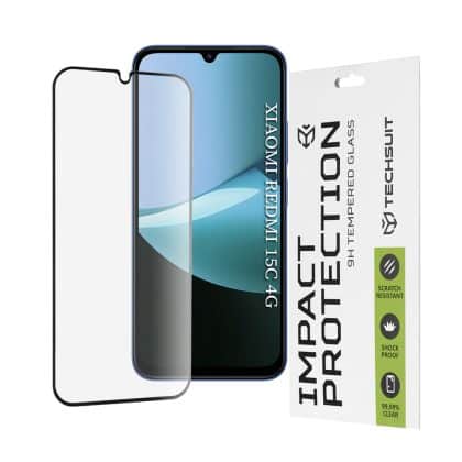 Techsuit - Γυαλί Full Cover / Full Glue 111d - Συμβατό Με Xiaomi Redmi 15c 4g / Redmi 15c 5g - Μαύρο
