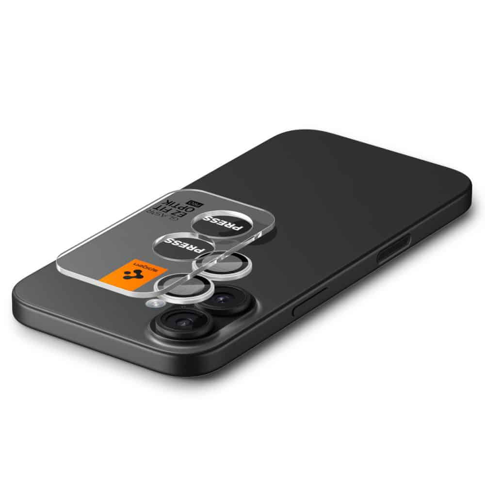 Spigen - Optik.tr Ez Fit Pro Οθόνη Κάμερας (πακέτο 2 Τεμαχίων) - iPhone 17 / iPhone 16 Plus / iPhone 16 - Ασημί - Image 5