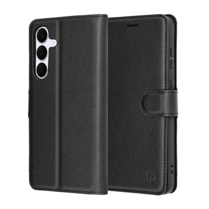 Techsuit Leather Folio - θήκη για Samsung Galaxy S25 FE - Μαύρο