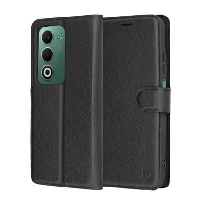 Techsuit Leather Folio - θήκη για Oppo A5 4G - Μαύρο