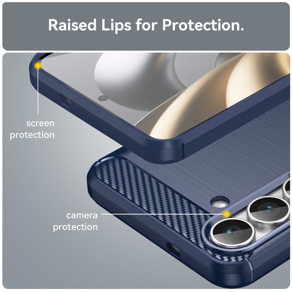 Techsuit Carbon Silicone - θήκη για Samsung Galaxy S25 FE - Μπλε - Image 2
