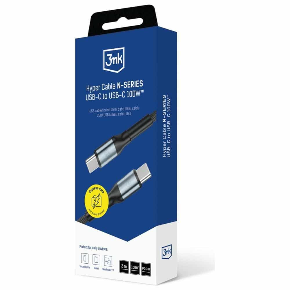 Καλώδιο 3mk Hyper Καλώδιο N-Series USB-C Σε USB-C 2μ 20v/5a 100w Μαύρος - Image 8