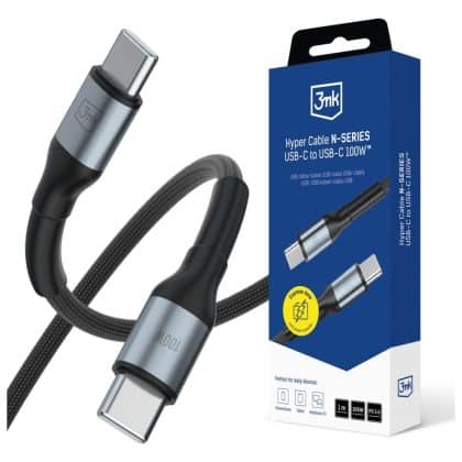 Καλώδιο 3mk Hyper Καλώδιο N-Series USB-C Σε USB-C 1μ 20v/5a 100w Μαύρο