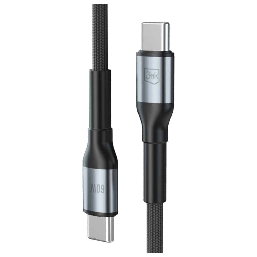 Καλώδιο 3mk Hyper Καλώδιο N-Series USB-C Σε USB-C 2m 20v/3a 60w Μαύρο - Image 2