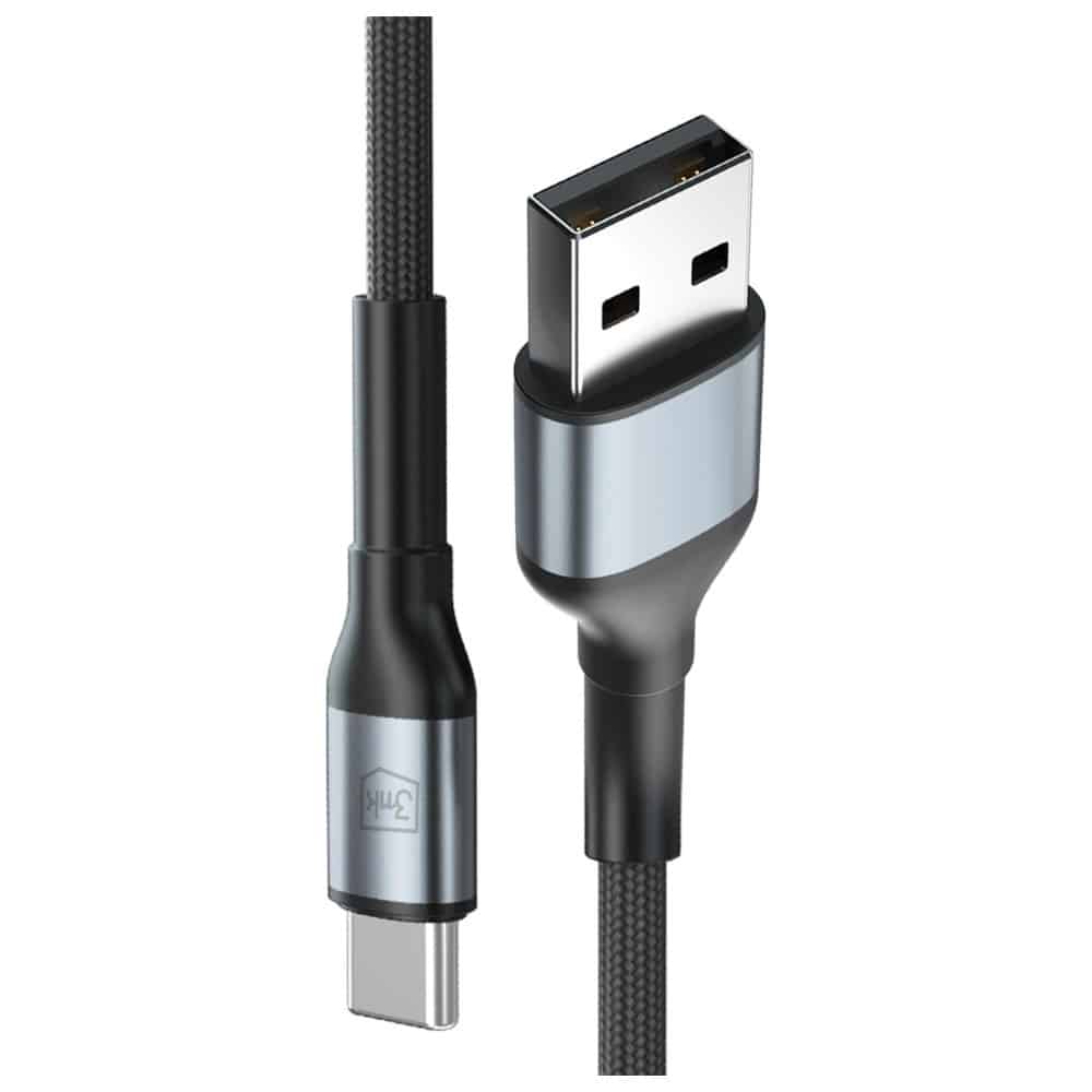Καλώδιο 3mk Hyper Καλώδιο N-Series USB-A Σε USB-C 1μ 9v/2a 18w Qc 3.0 Μαύρο - Image 2