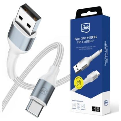 Καλώδιο 3mk Hyper Καλώδιο N-Series USB-A Σε USB-C 1μ 9v/2a 18w Λευκό