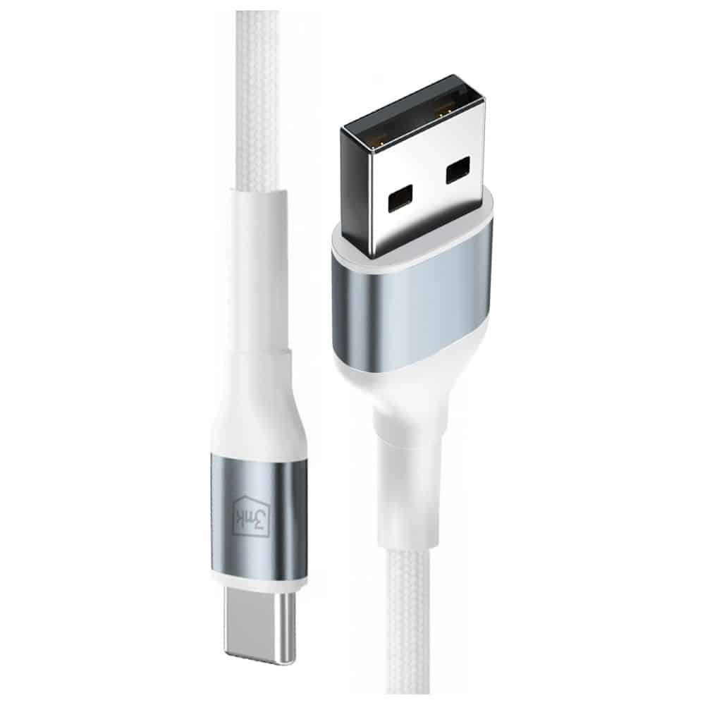 Καλώδιο 3mk Hyper Καλώδιο N-Series USB-A Σε USB-C 1μ 9v/2a 18w Λευκό - Image 2