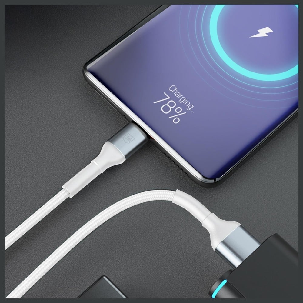 Καλώδιο 3mk Hyper Καλώδιο N-Series USB-A Σε USB-C 1μ 9v/2a 18w Λευκό - Image 4