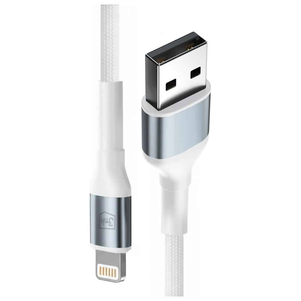 Καλώδιο 3mk Hyper Καλώδιο N-Series USB-A Σε Lightning 2m 5v/2.4a 12w Λευκό - Image 2