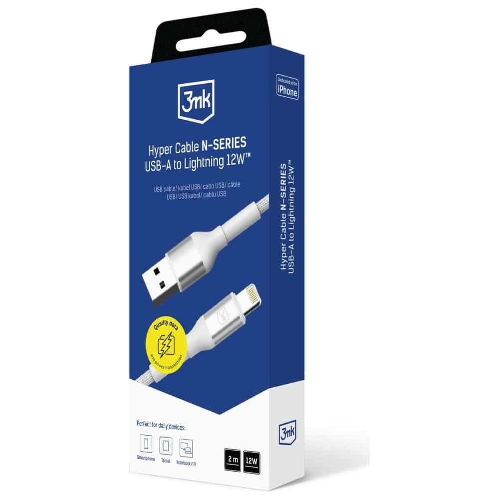Καλώδιο 3mk Hyper Καλώδιο N-Series USB-A Σε Lightning 2m 5v/2.4a 12w Λευκό - Image 8