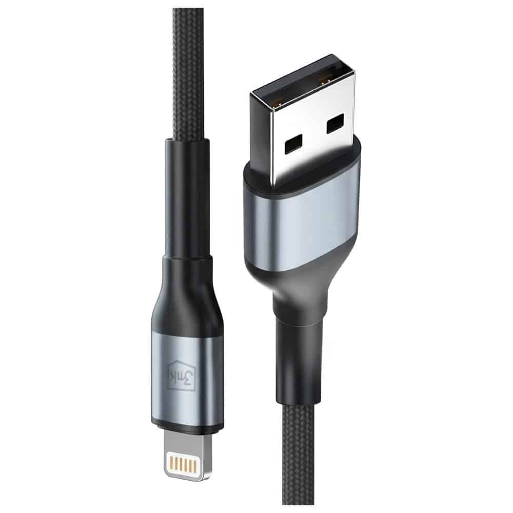 Καλώδιο 3mk Hyper Καλώδιο N-Series USB-A Σε Lightning 1μ 5v/2.4a 12w Μαύρο - Image 2