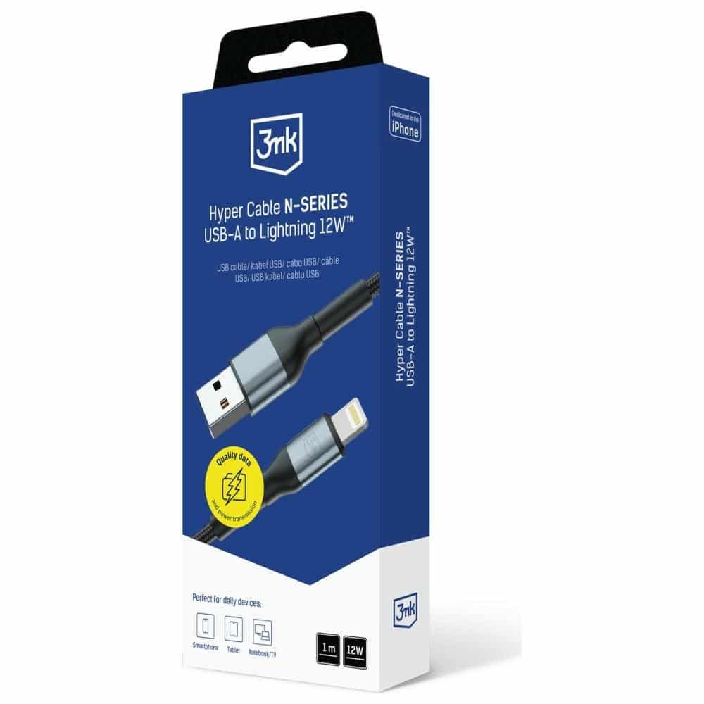 Καλώδιο 3mk Hyper Καλώδιο N-Series USB-A Σε Lightning 1μ 5v/2.4a 12w Μαύρο - Image 8