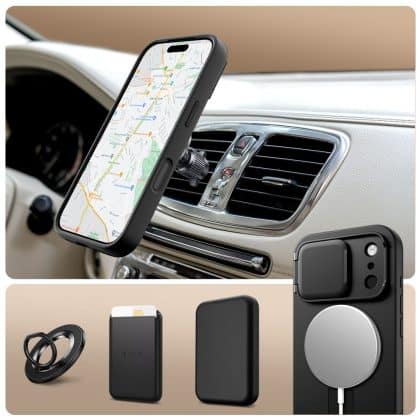 Μαύρη θήκη Tech-Protect Kevlar Aura MagSafe για iPhone 17 Pro Max
