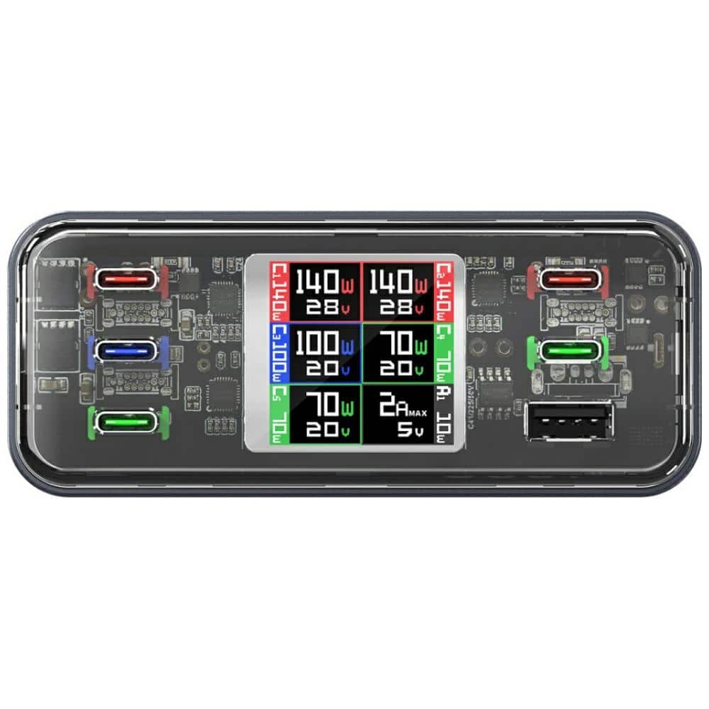 Φορτιστής 4smarts Lucid Gan Diy 360w Με 5x USB-C Και 1x USB-A - Γκρι - Image 2