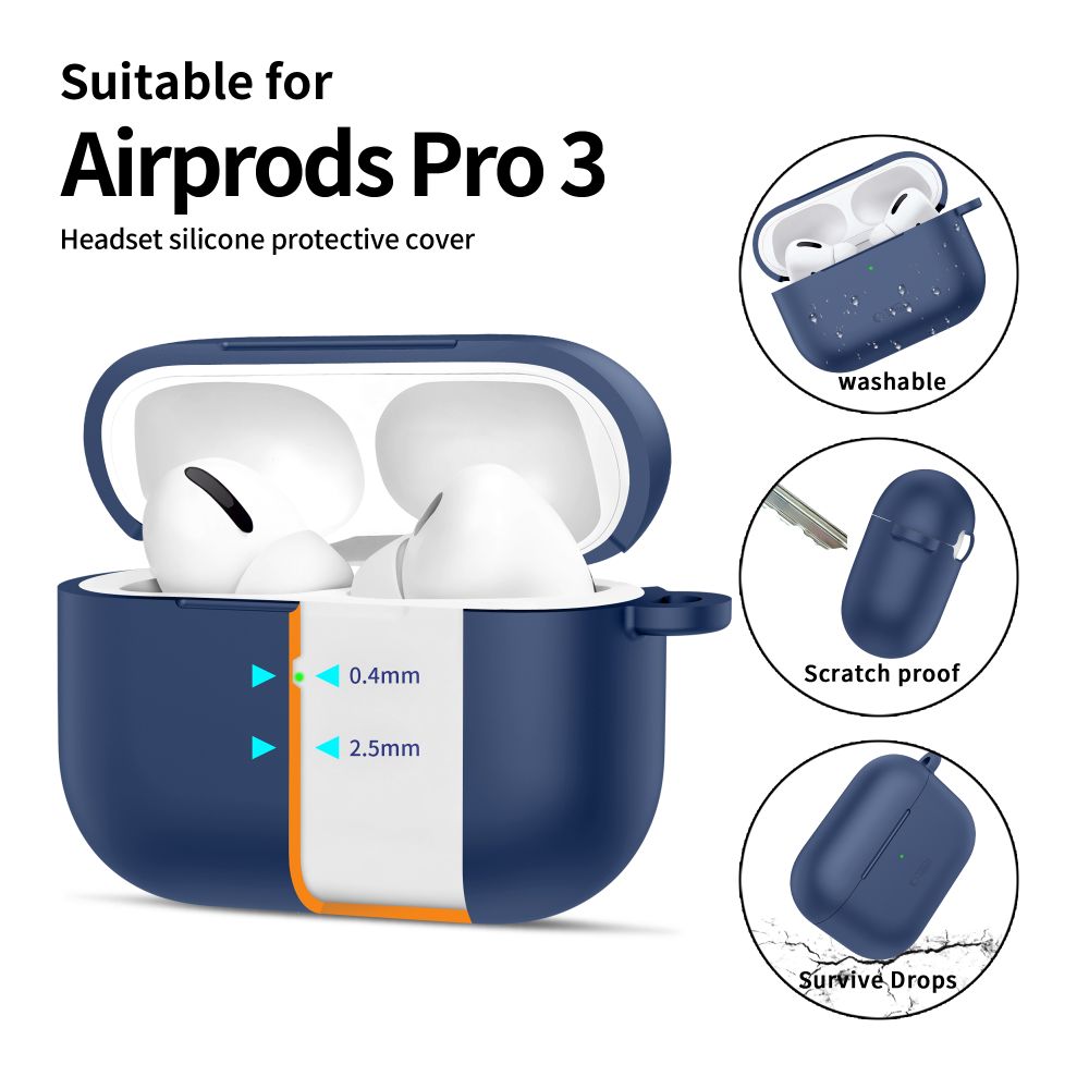 Tech-Protect Σιλικονα Κρεματσα Apple Airpods Pro 3 Μπλε Ναυτικου - Image 4