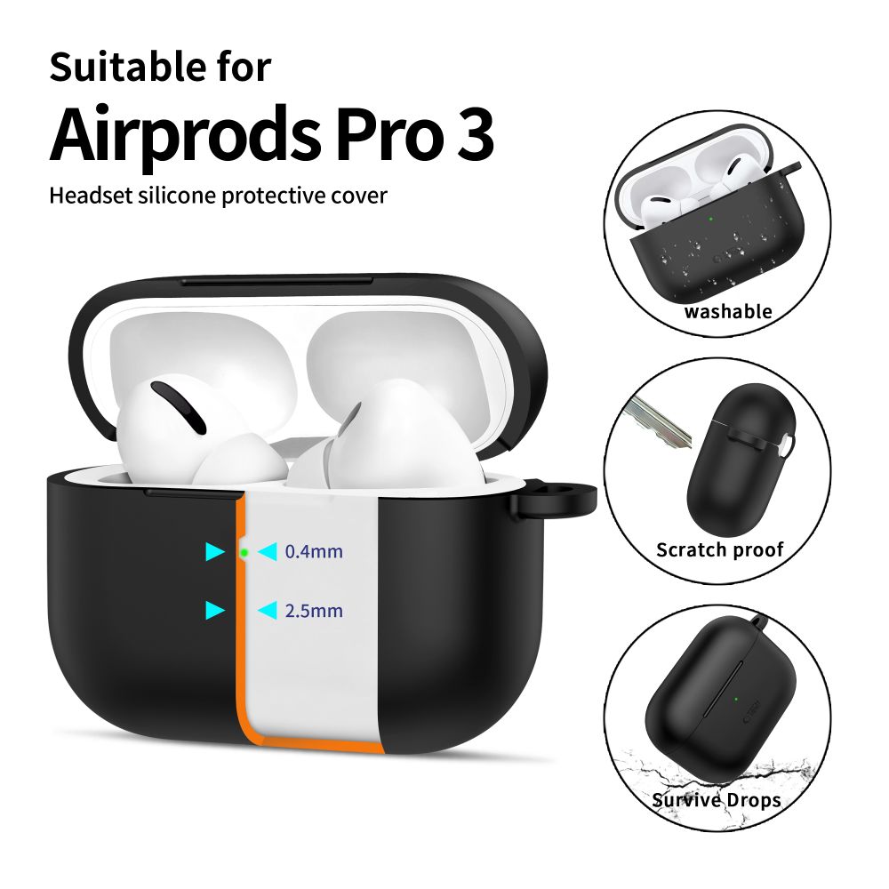 Tech-Protect Σιλικονενια Θηκη Με Γατζο Για Apple Airpods Pro 3 Μαυρη - Image 4