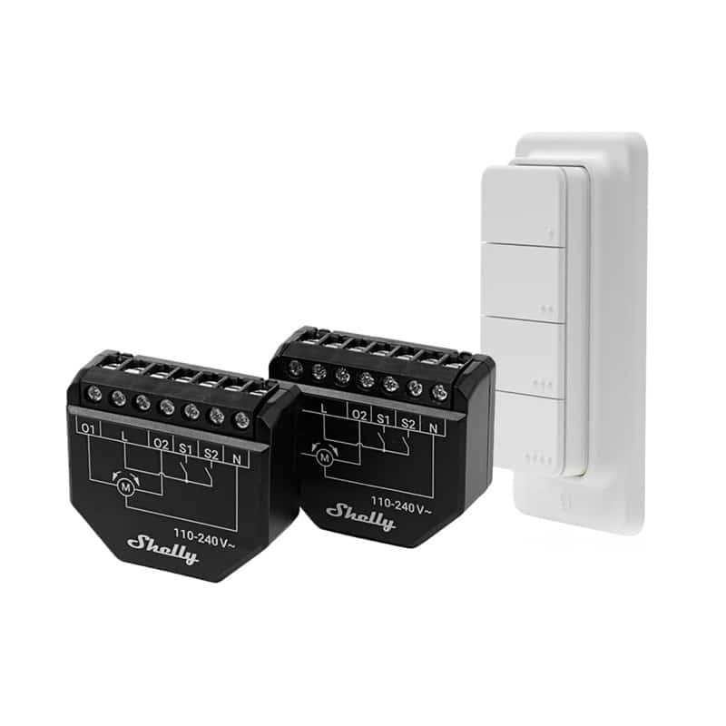 Set Of 2 Blind/curtain Wifi Controllers Shelly Shutter + Blu Rc Button 4 - Image 3