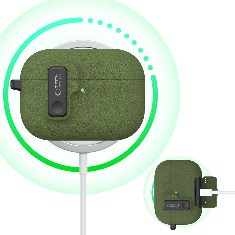 Tech-Protect Slim Hook Για Apple Airpods Pro 3 Πρασινο Ελαιολαδου - Image 6
