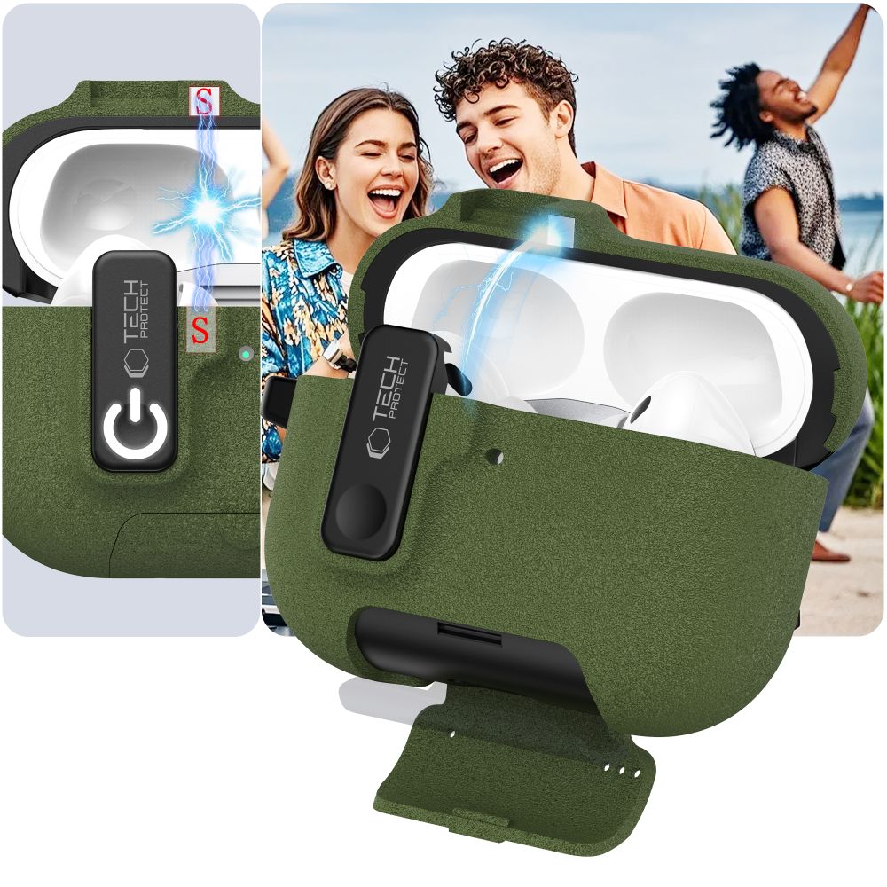 Tech-Protect Slim Hook Για Apple Airpods Pro 3 Πρασινο Ελαιολαδου - Image 9