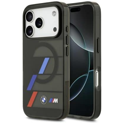 Θήκη Magsafe Bmw M Iml Με Μεταλλικά Κουμπιά Τριχρωμές Γραμμές Για iPhone 17 Pro Μαύρη