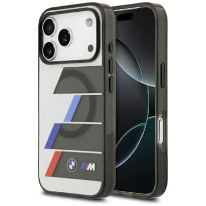 Θήκη Magsafe Bmw M Iml Με Μεταλλικά Κουμπιά Και Τριχρωμές Γραμμές Για iPhone 17 Pro Ανθρακί