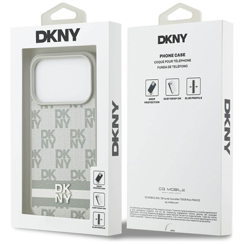 DKNY Καρό με Εκτυπωμένες Ράγες - θήκη για Apple iPhone 17 Pro - Μπεζ - Image 8