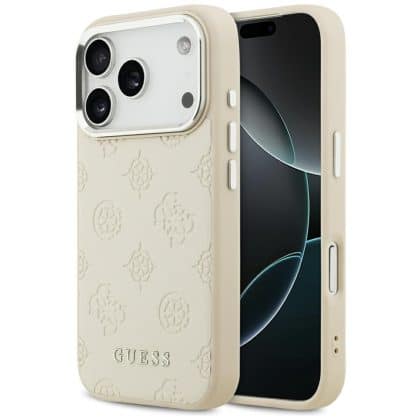 Guess Peony Hot Stamp Script Magsafe Θήκη Για iPhone 17 Pro Μπεζ