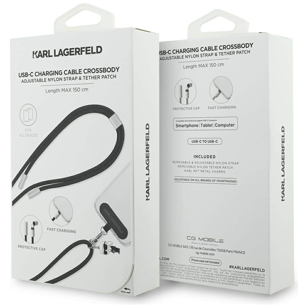 Karl Lagerfeld Λουράκι Κινητού Cbdy Ikonik Charm - Μαύρο - Image 4