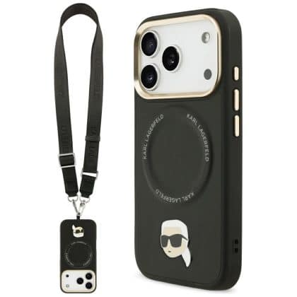 Karl Lagerfeld Strap Metal Logo - θήκη για Apple iPhone 17 Pro - Μαύρο