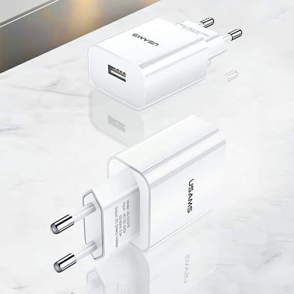 Usams Φορτιστής Τοίχου 1xusb T18 2.1a (μόνο Κεφαλή) Λευκός - Γρήγορη Φόρτιση Cc075tc01 - Image 8